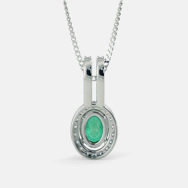 Emerald Pure silver necklace - Image 2