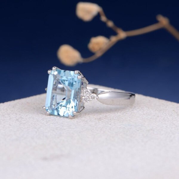 Aquamarine Pure silver ring - Image 4