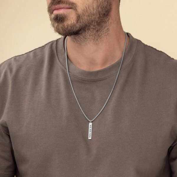 Personalized Men's Bar Necklace - Image 3