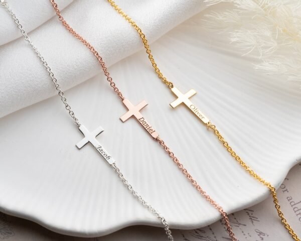 Cross Name Bracelet Personalized