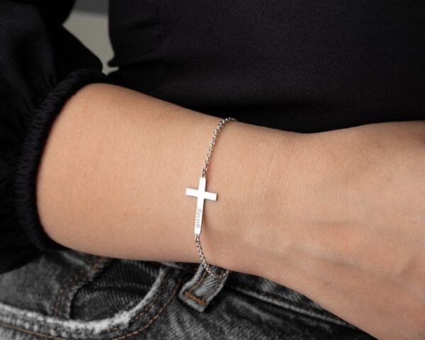 Cross Name Bracelet Personalized - Image 3