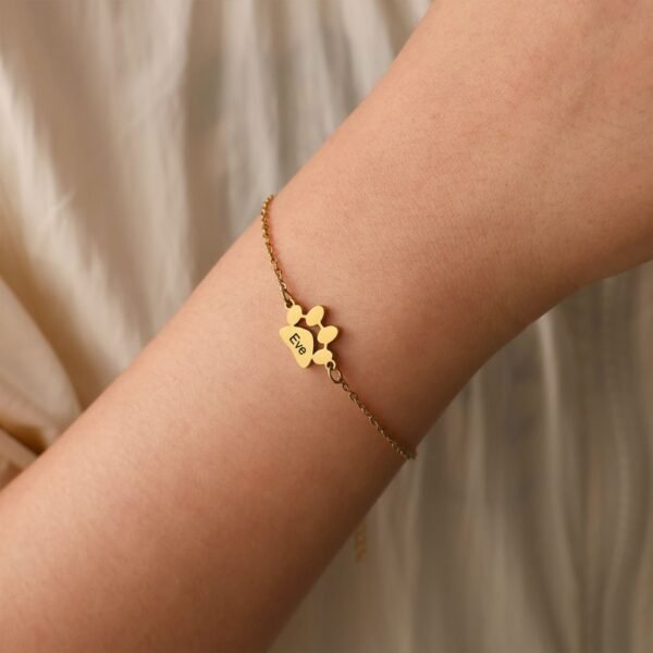 Paw Print Name Bracelet - Image 2