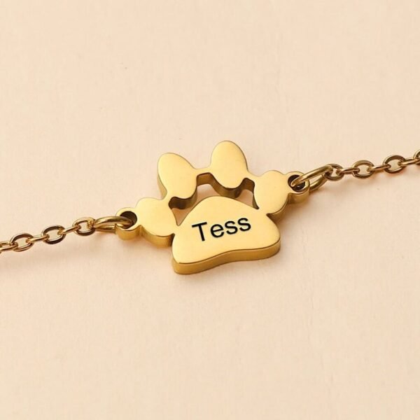 Paw Print Name Bracelet - Image 3