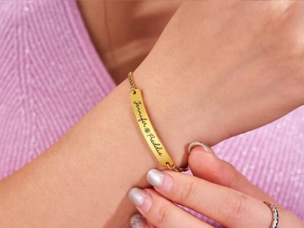 Personalized Bar Bracelet - Image 3