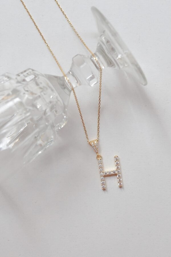 Stone 3D Letter Necklace - Image 3