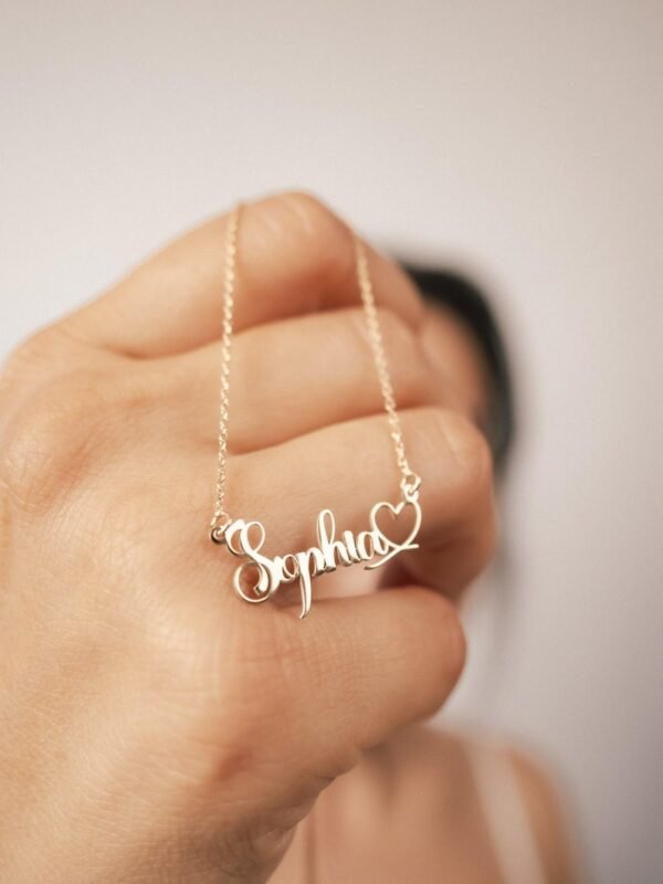 Name Necklace with Cute Heart - Image 2